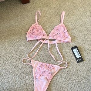 Nasty Gal light pink Lingerie Set - bra and thong